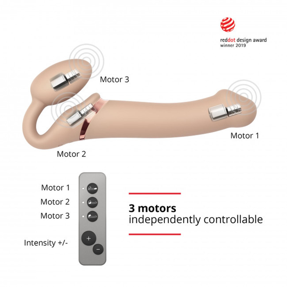 VIBRATING STRAP-ON - L - VANILLA