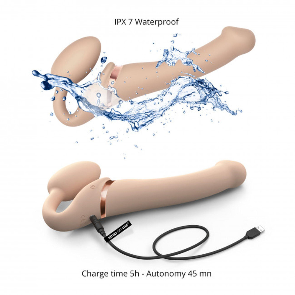 VIBRATING STRAP-ON - L - VANILLA