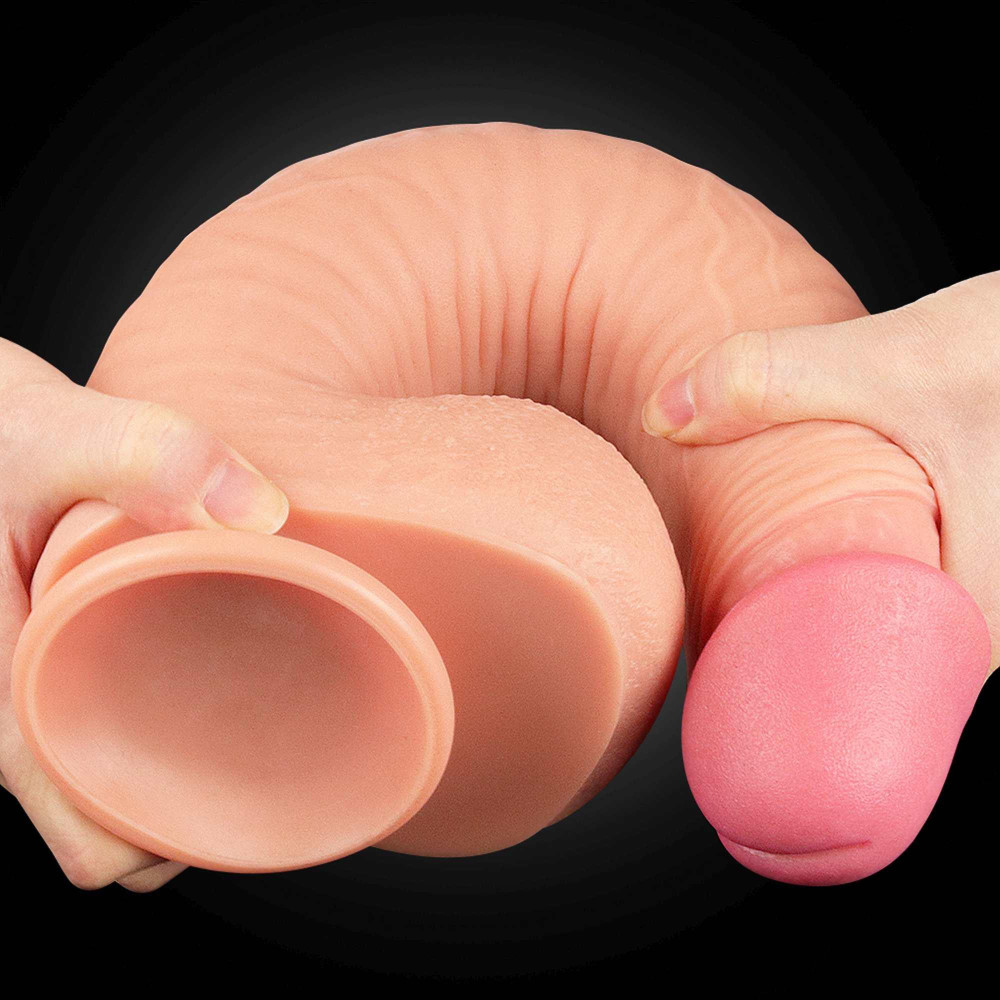 12 Dual Layered Platinum Silicone Cock