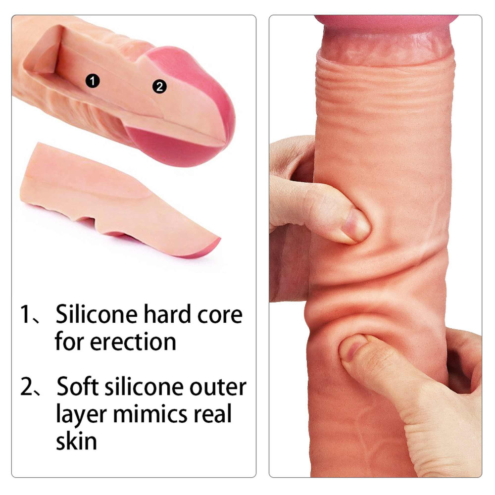12 Dual Layered Platinum Silicone Cock