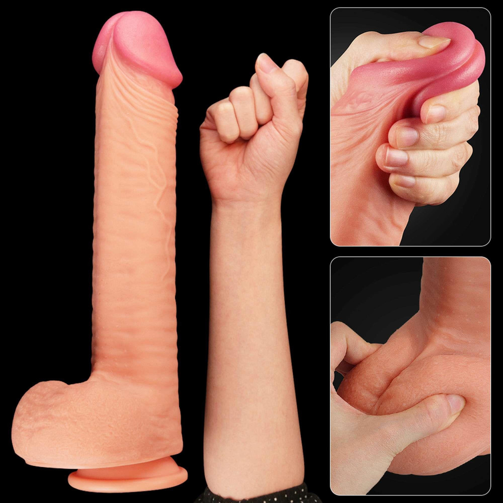 12 Dual Layered Platinum Silicone Cock