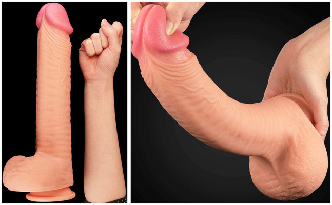 12 Dual Layered Platinum Silicone Cock