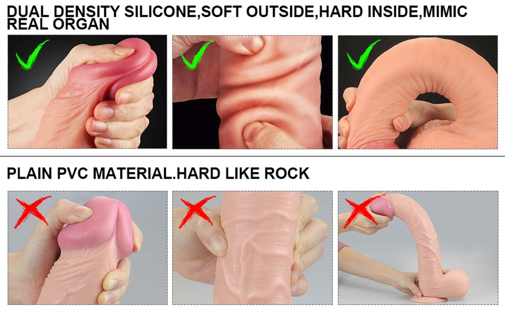 12 Dual Layered Platinum Silicone Cock