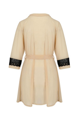 Bielizna-DAISY PEIGNOIR beige L/XL