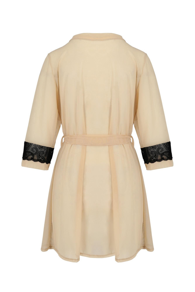 Bielizna-DAISY PEIGNOIR beige L/XL