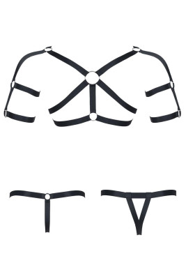 męski komplet z gumy: t-shirt z ozdobami z tyłu i przodu, 2 pack stringi XXL/XXXL