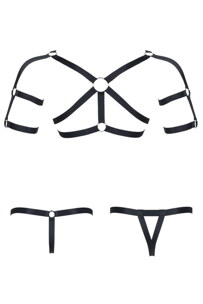 męski komplet z gumy: t-shirt z ozdobami z tyłu i przodu, 2 pack stringi XXL/XXXL