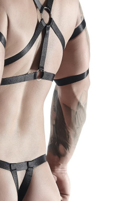 męski komplet z gumy: t-shirt z ozdobami z tyłu i przodu, 2 pack stringi XXL/XXXL