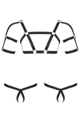 męski komplet z gumy: t-shirt z ozdobami z tyłu i przodu, 2 pack stringi XXL/XXXL