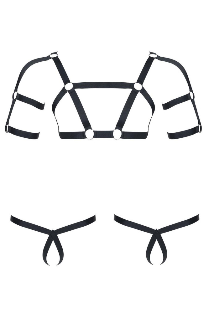 męski komplet z gumy: t-shirt z ozdobami z tyłu i przodu, 2 pack stringi XXL/XXXL