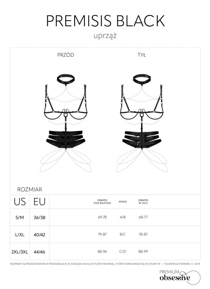 Premisis Black uprząż S/M/L