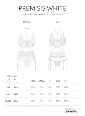 Premisis White otwarty komplet 3-częściowy  L/XL