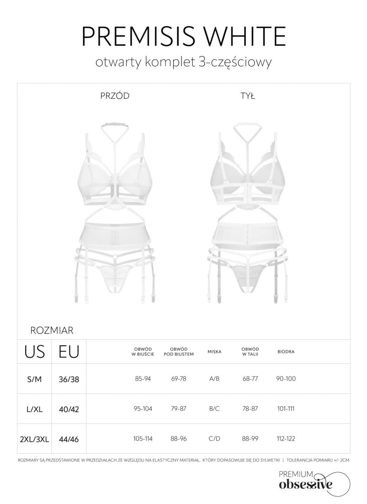 Premisis White otwarty komplet 3-częściowy  L/XL