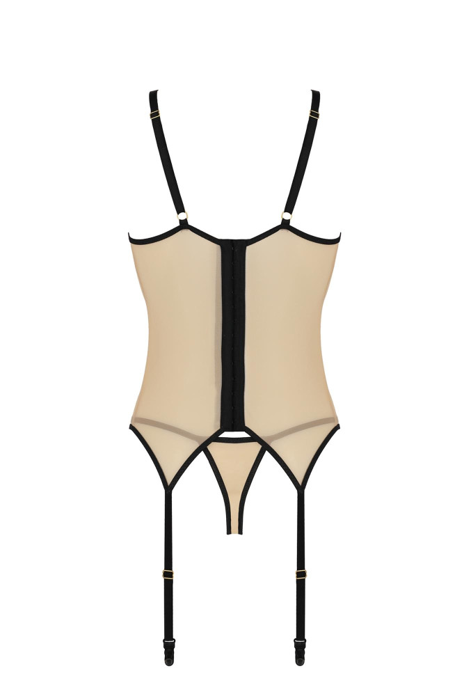 Bielizna-DAISY CORSET beige L/XL